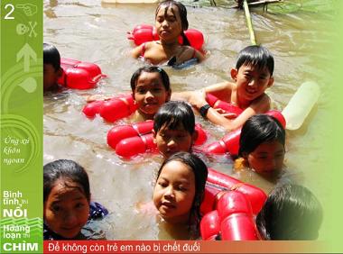 Viện trợ nhân đạo EC và CECI tài trợ E-Bơi in sổ tay...